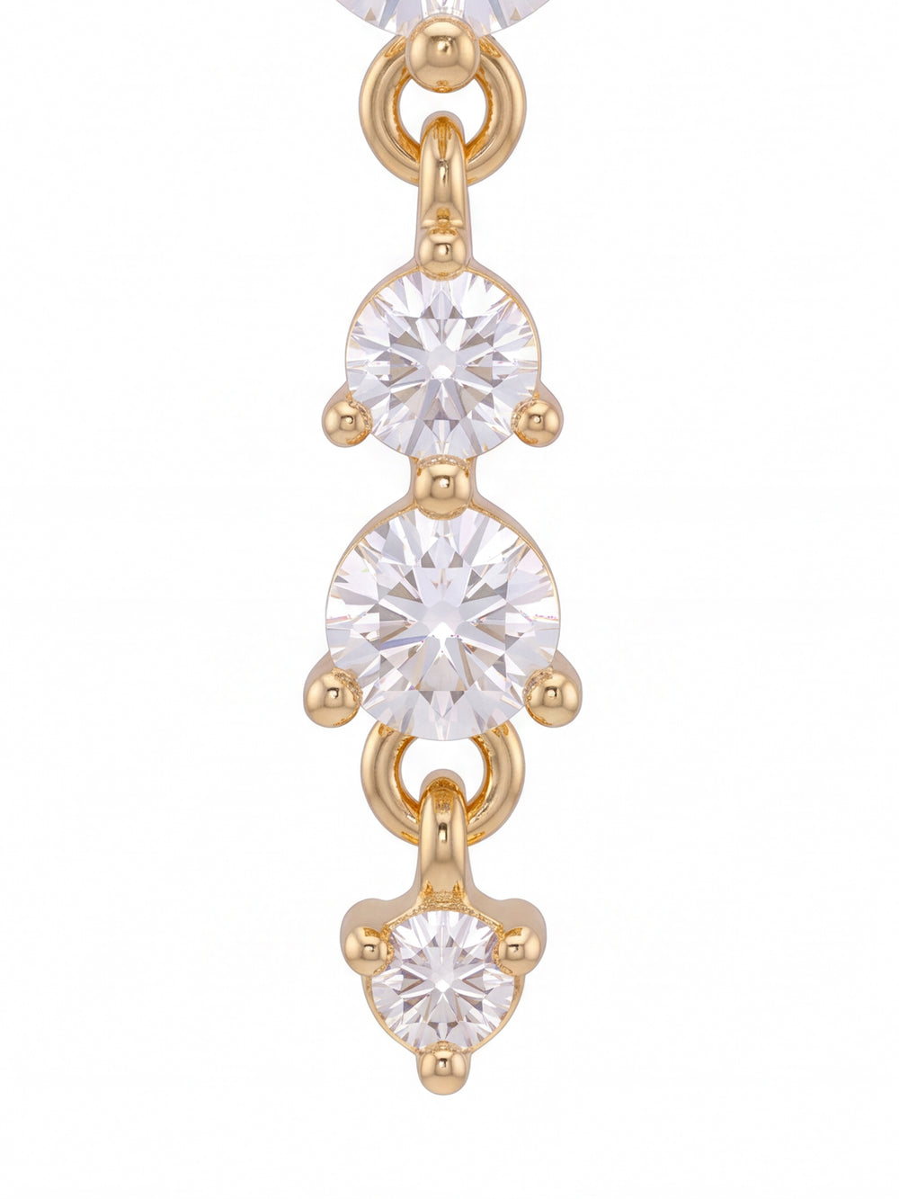 Par Arete Tira Seis Zirconias Redondas