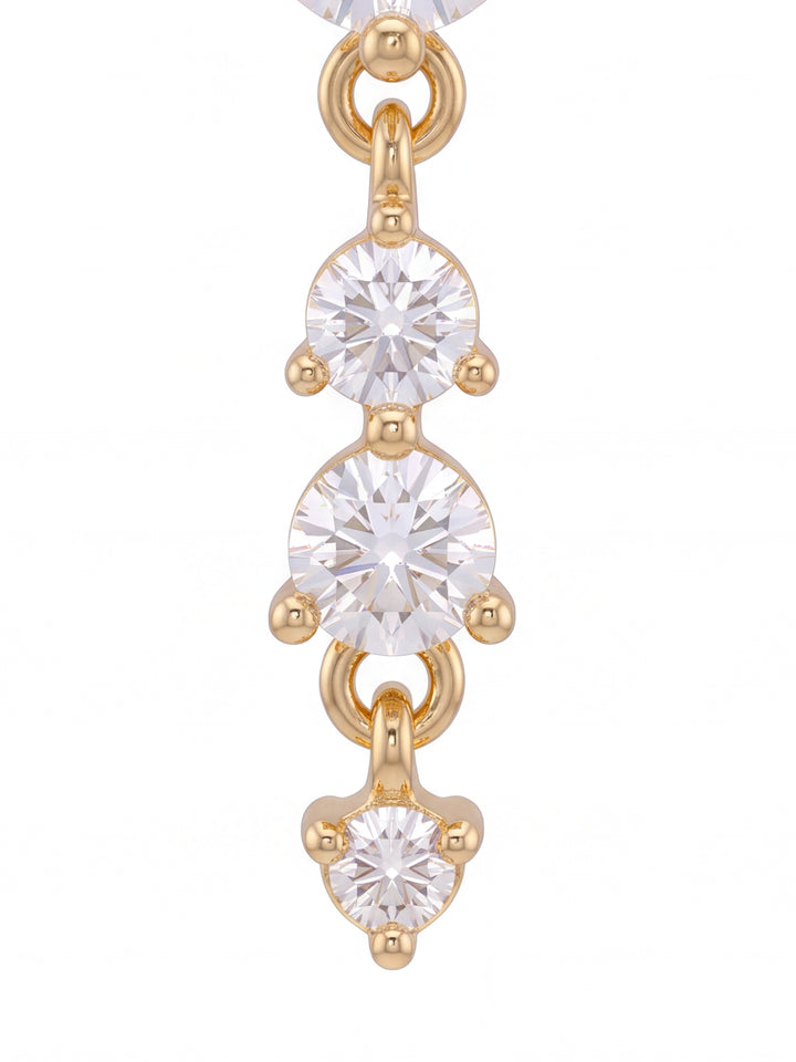 Par Arete Tira Seis Zirconias Redondas