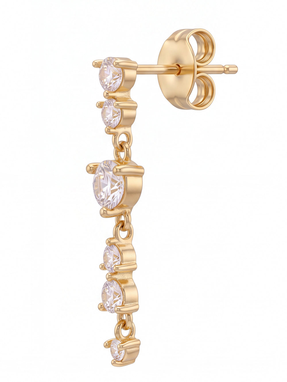 Par Arete Tira Seis Zirconias Redondas