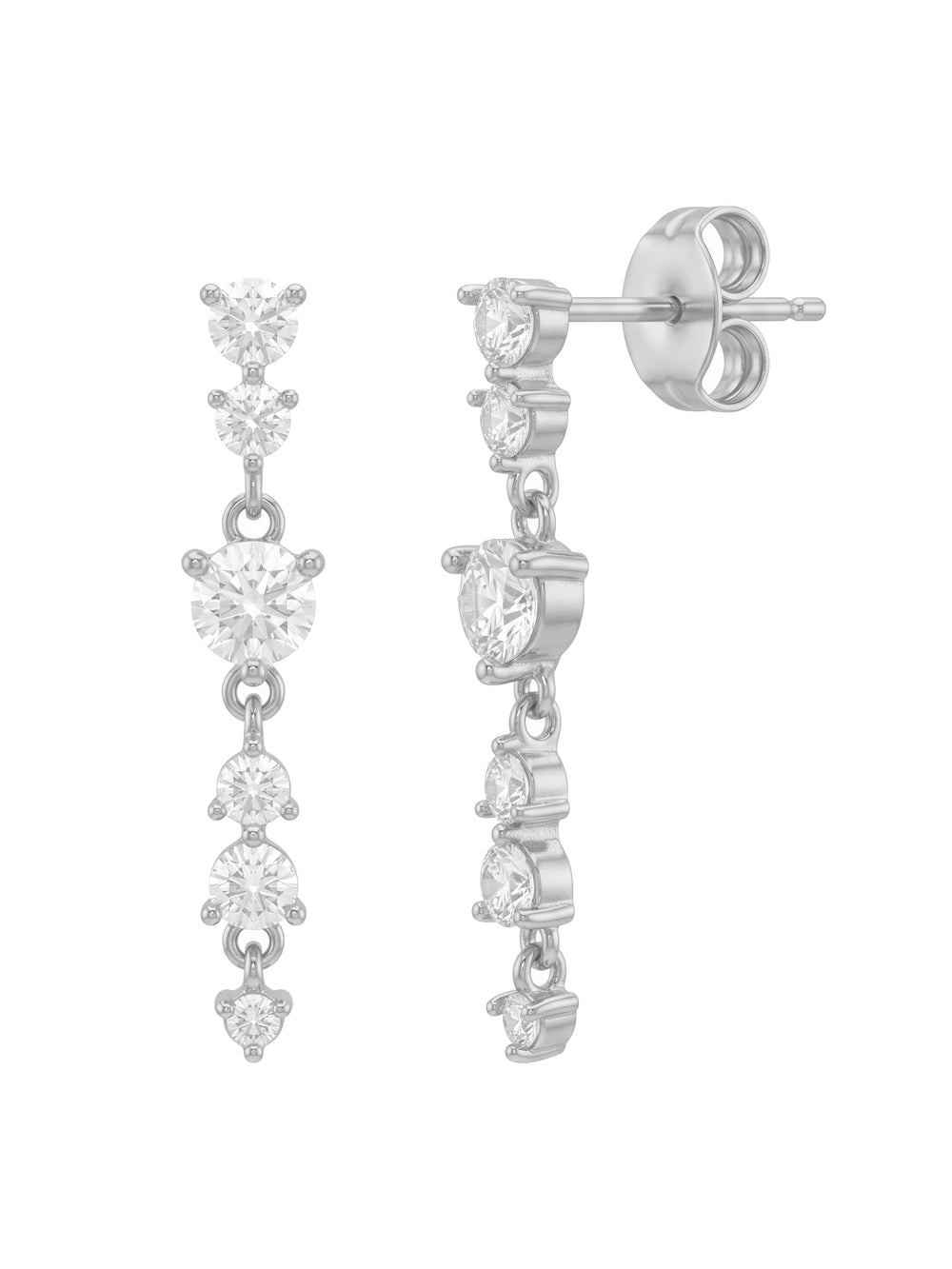 Par Arete Tira Seis Zirconias Redondas