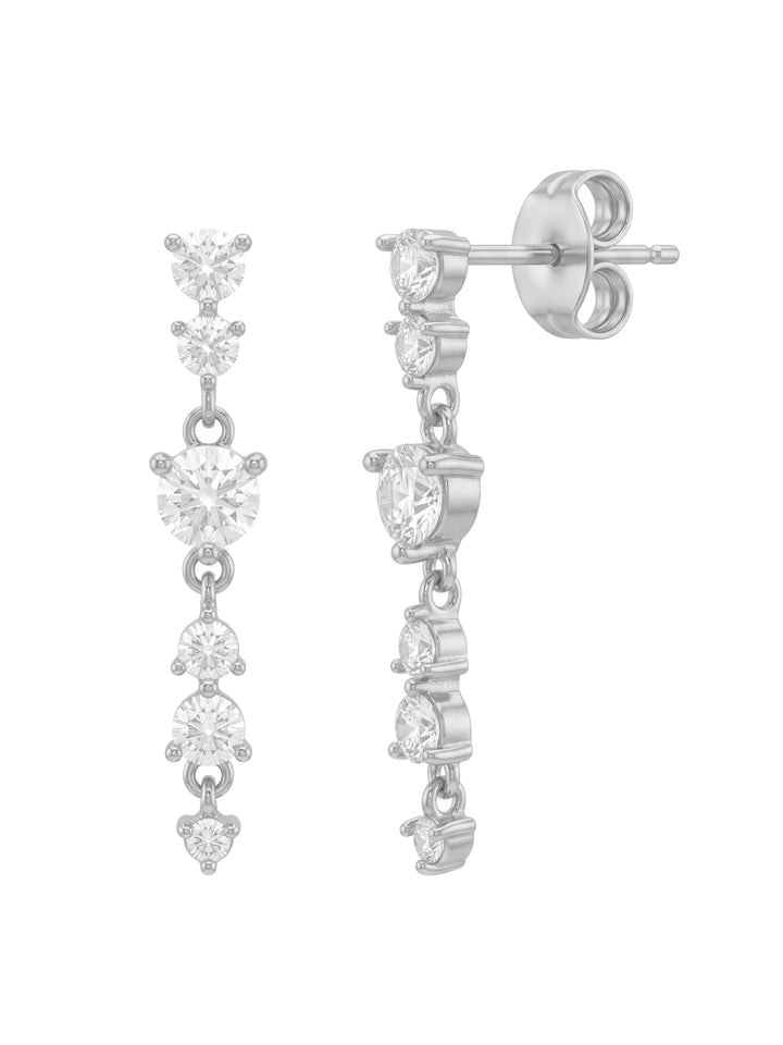 Par Arete Tira Seis Zirconias Redondas