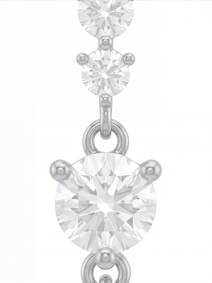 Par Arete Tira Seis Zirconias Redondas
