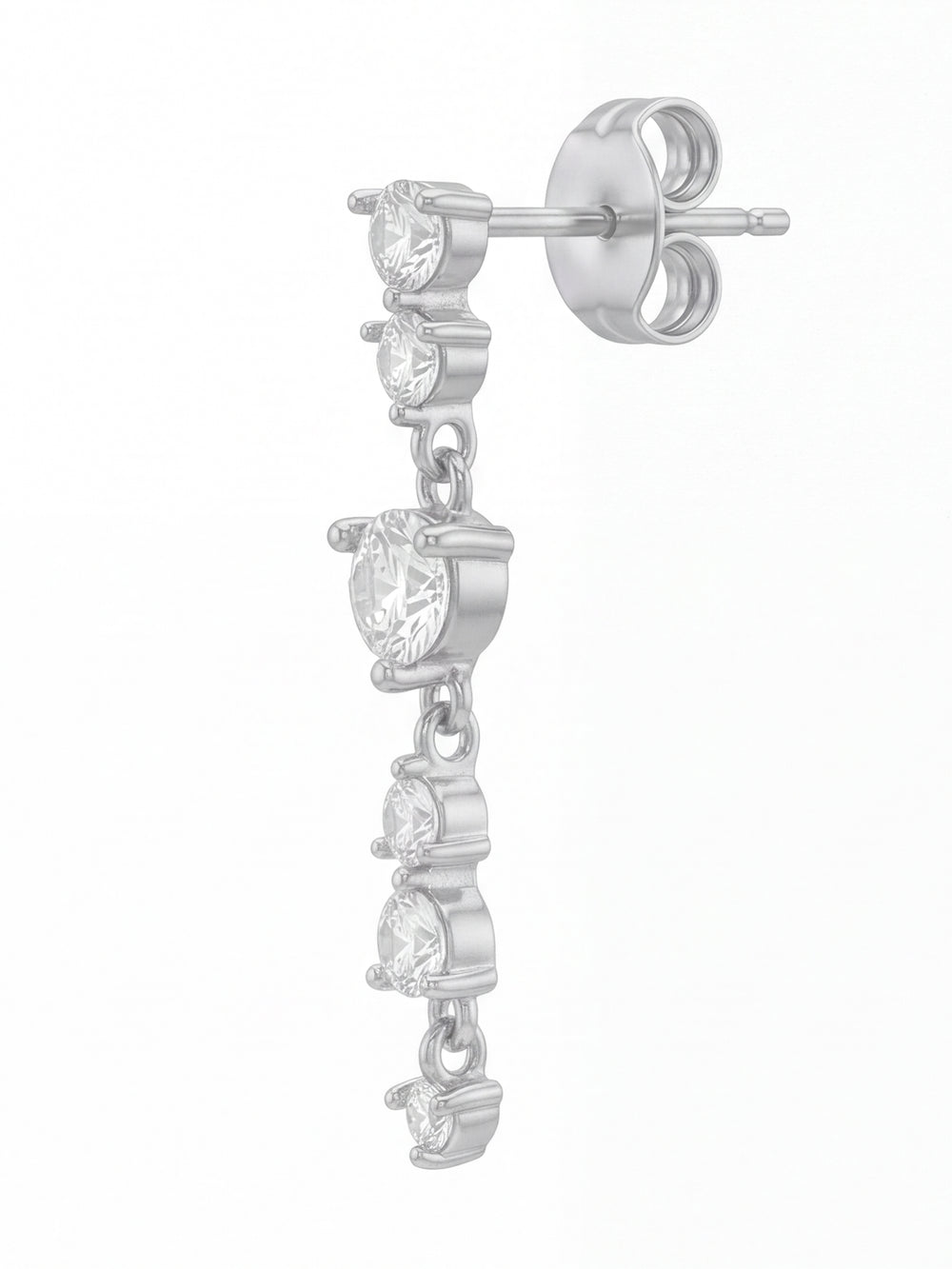 Par Arete Tira Seis Zirconias Redondas