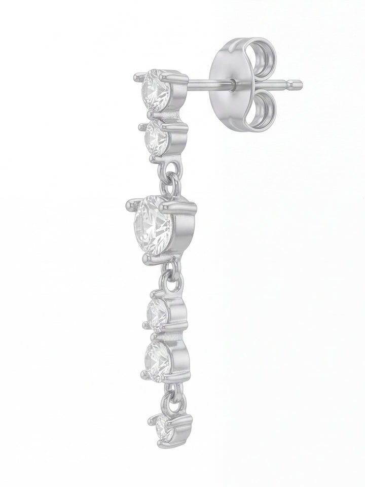 Par Arete Tira Seis Zirconias Redondas
