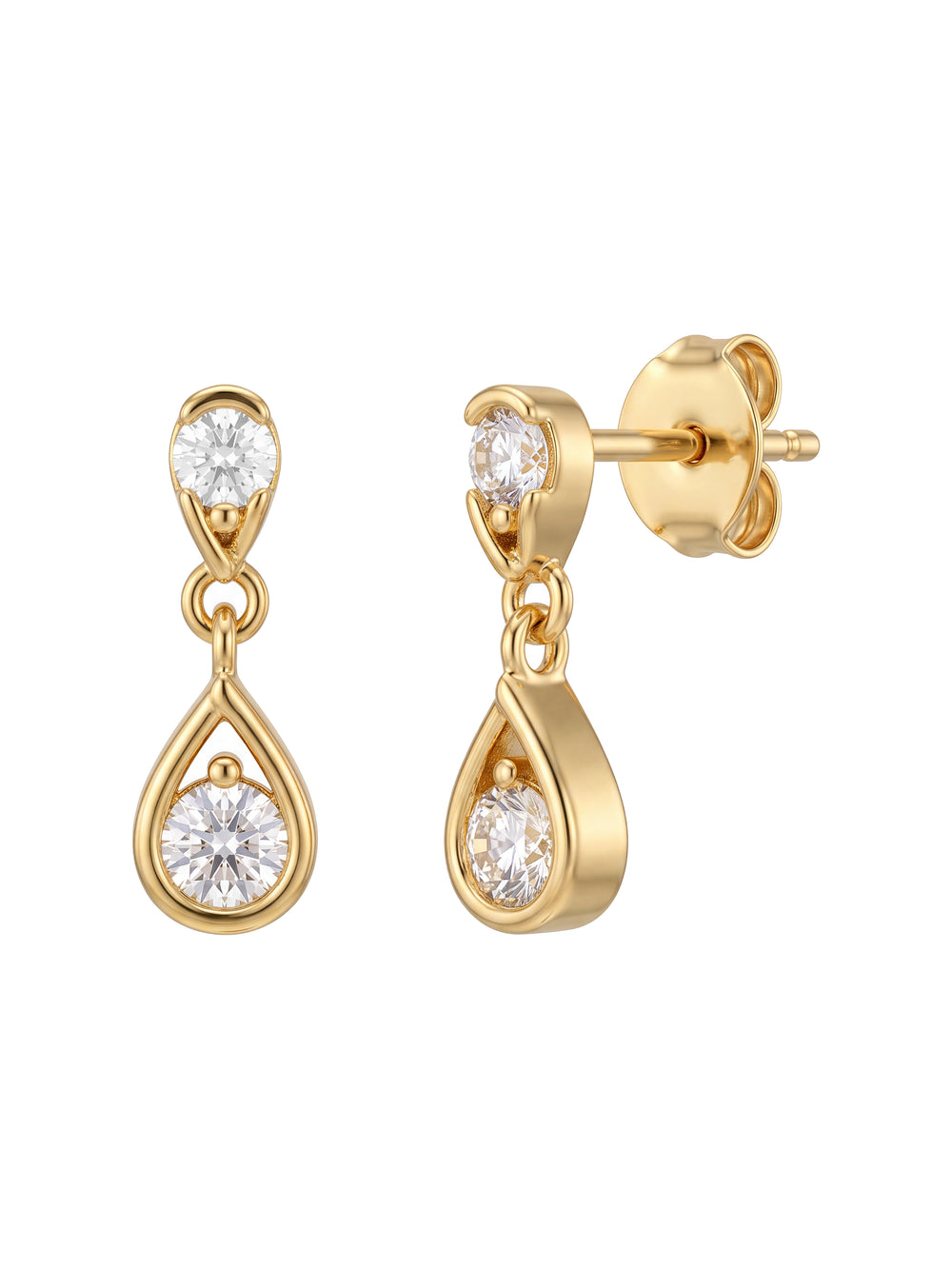 Par Arete Mini Gota Abierta Con Zirconia