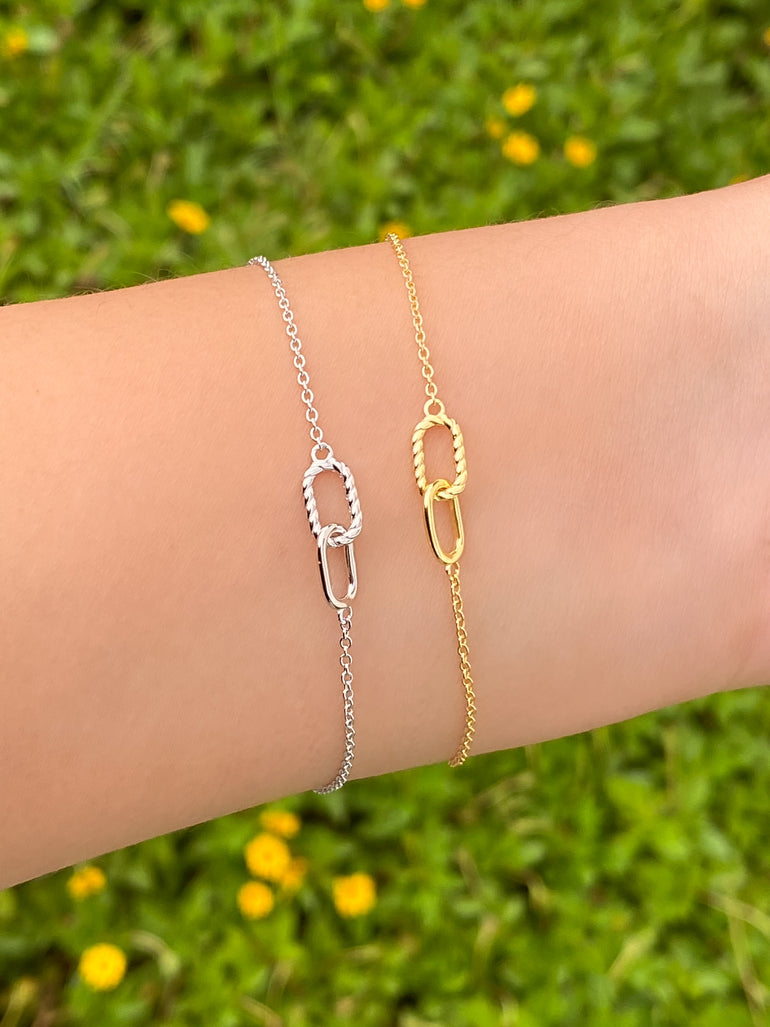 Pulsera Doble Eslabon Enlazado