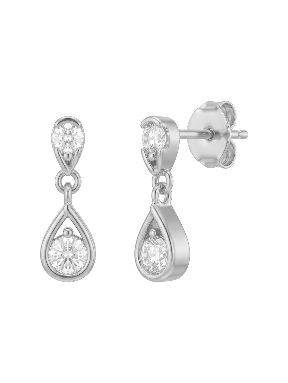 Par Arete Mini Gota Abierta Con Zirconia