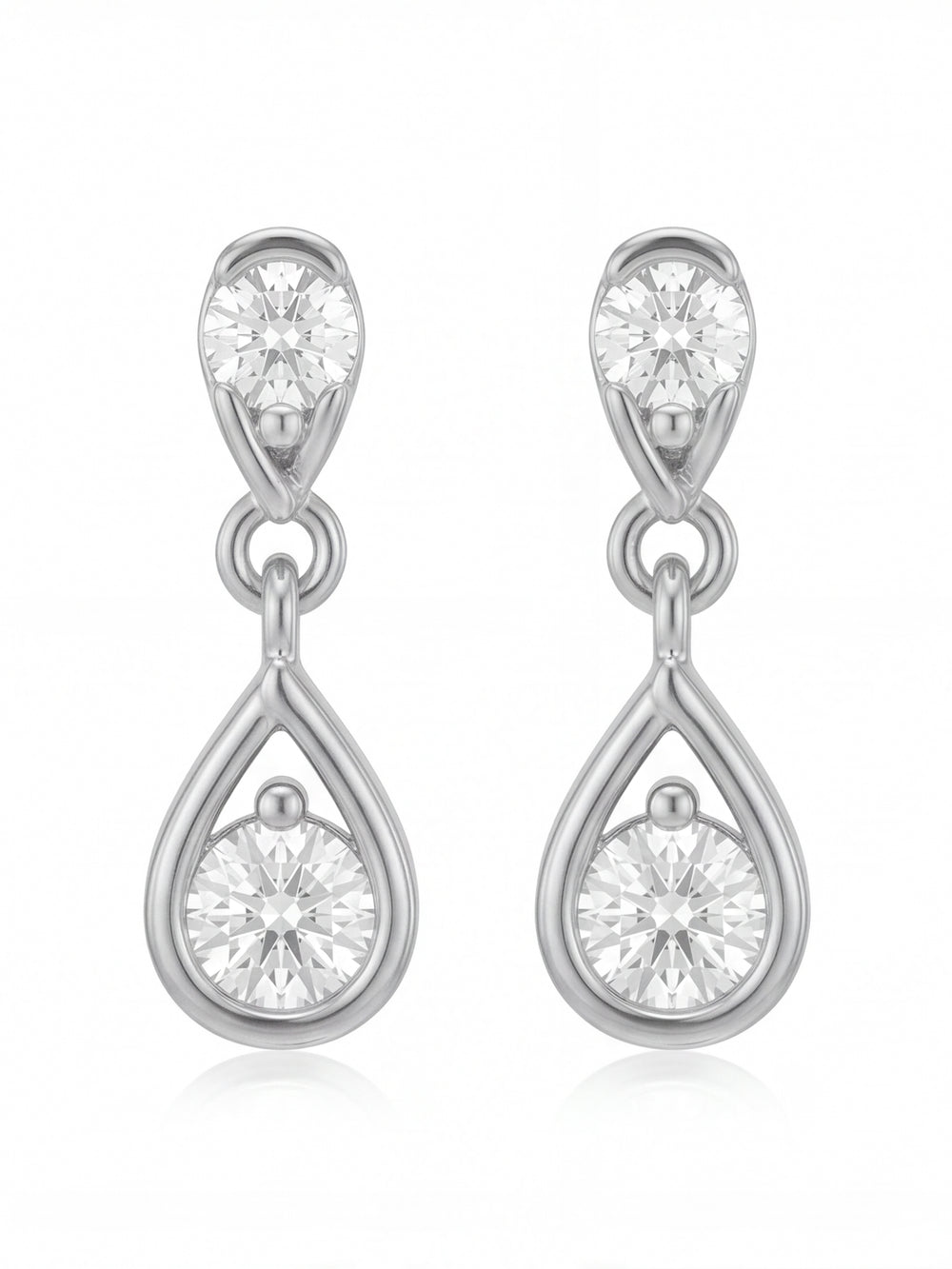 Par Arete Mini Gota Abierta Con Zirconia
