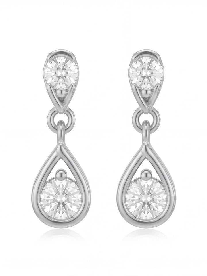 Par Arete Mini Gota Abierta Con Zirconia