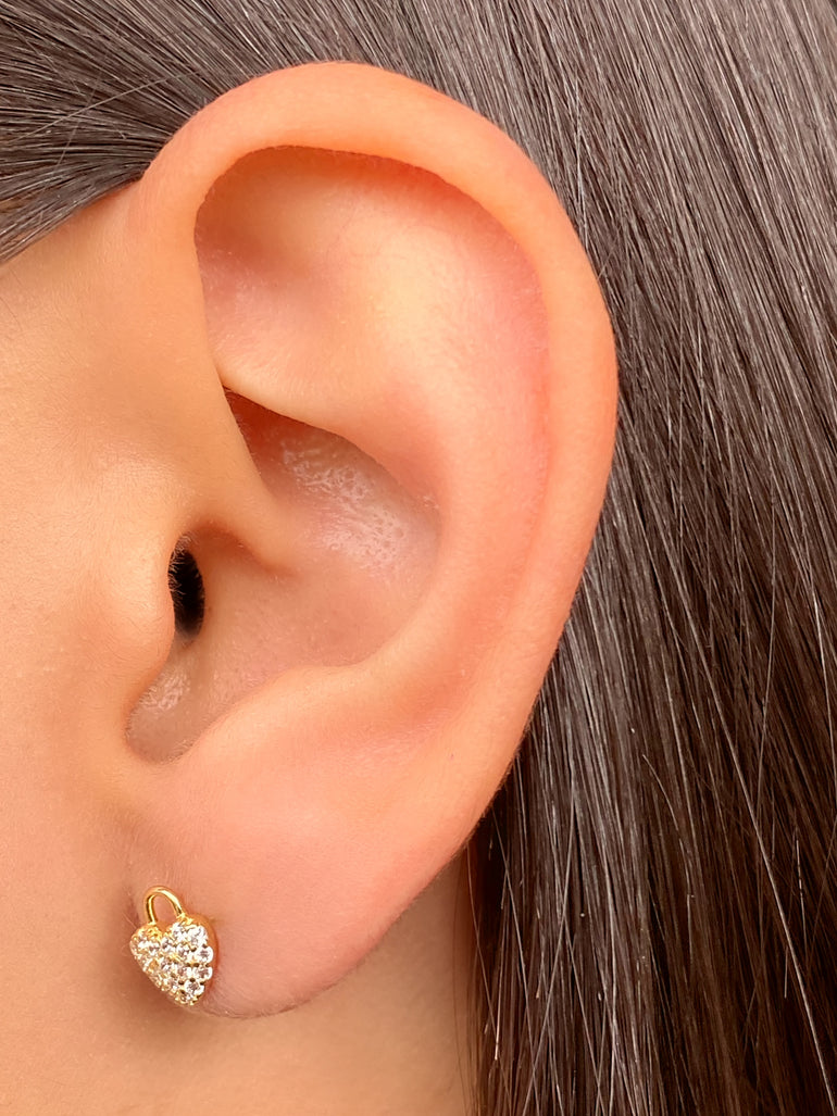 Par Arete Mini Corazon Zirconias