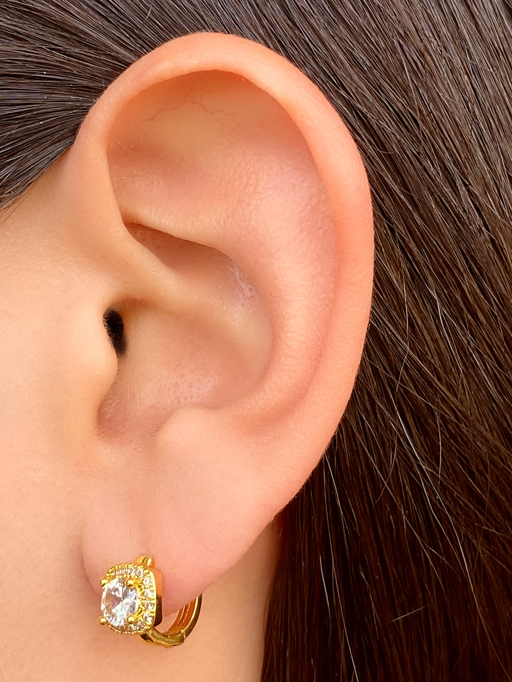 Par Arracada Zirconia Cuadrada