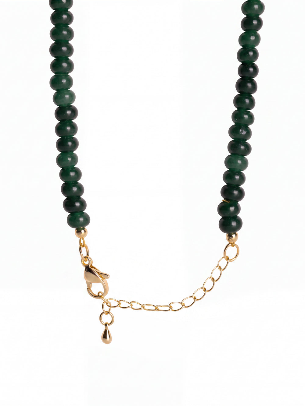 Collar Piedra Natural Verde Con Dije Triangular