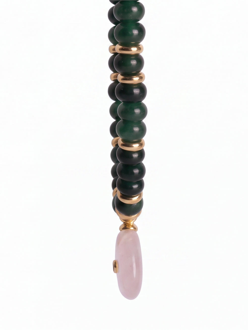 Collar Piedra Natural Verde Con Dije Triangular