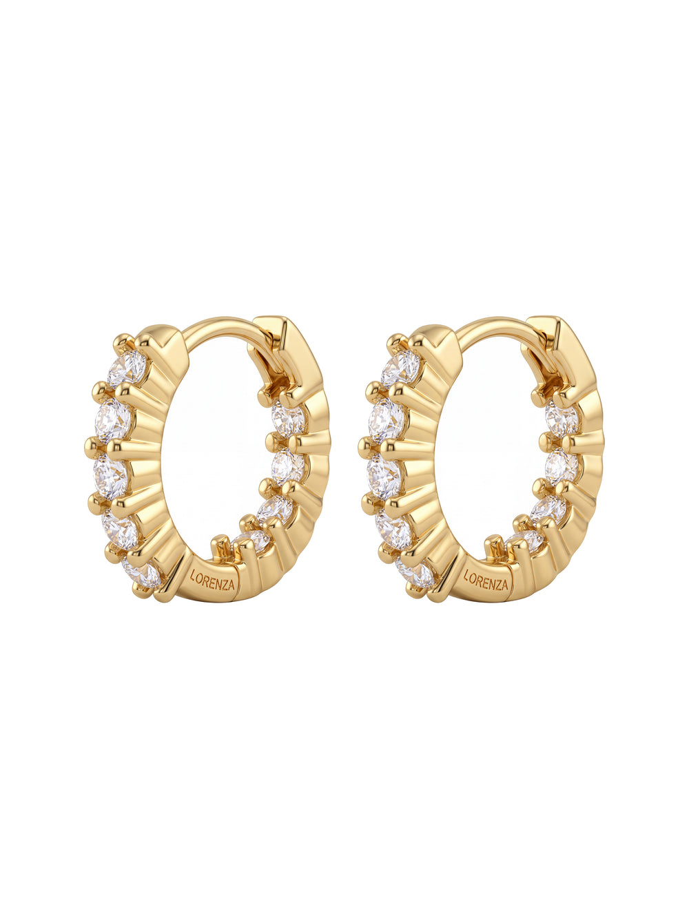 Par Arracada Con Zirconias Interiores 14 mm