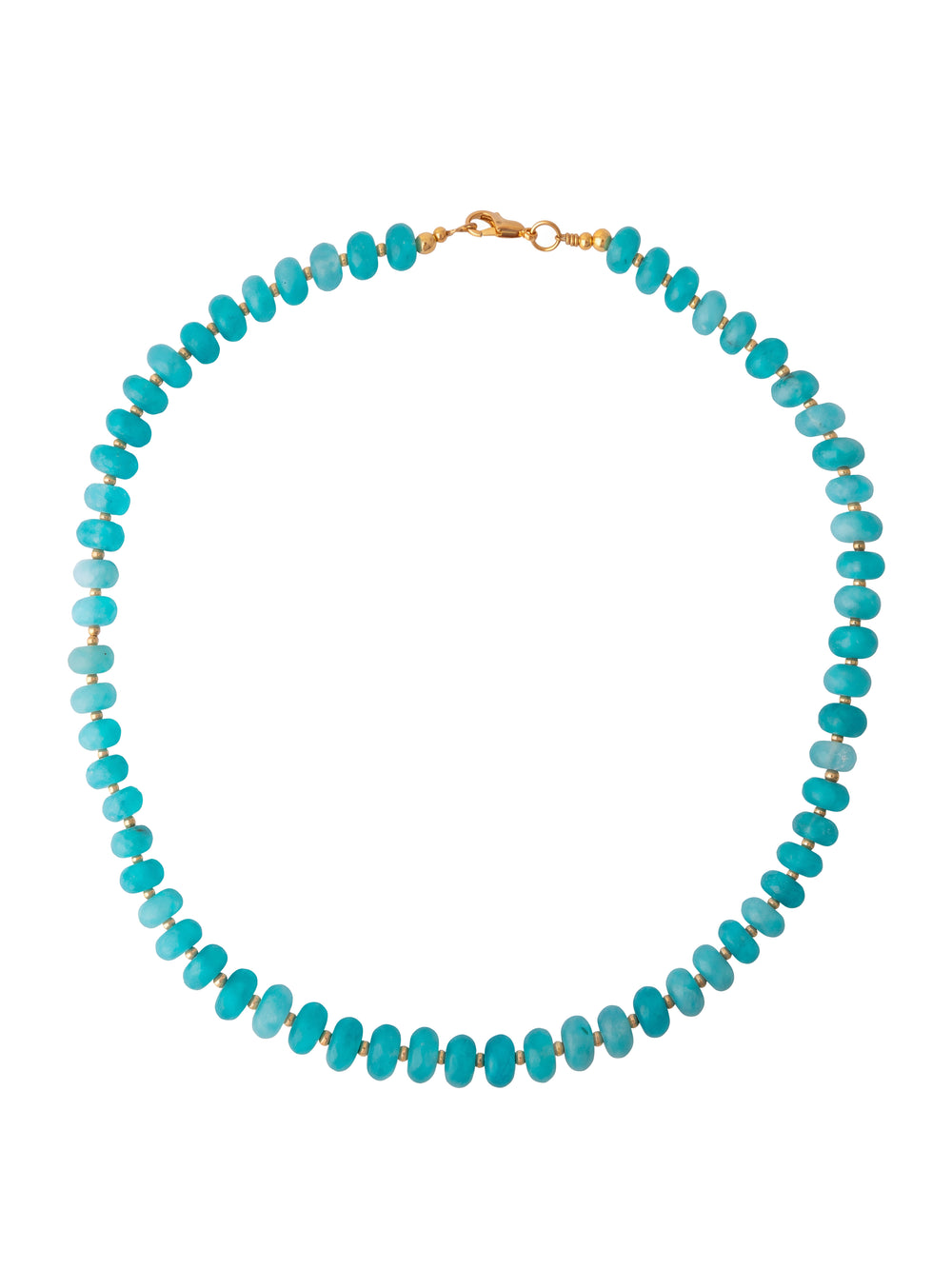 Choker Aros Piedra Natural Bolitas Doradas 8 mm