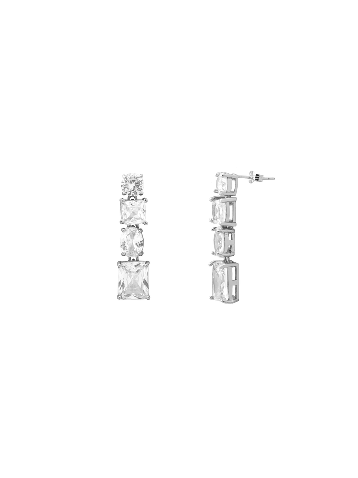 Par Arete Zirconia Redonda, Cuadrada y Ovalada