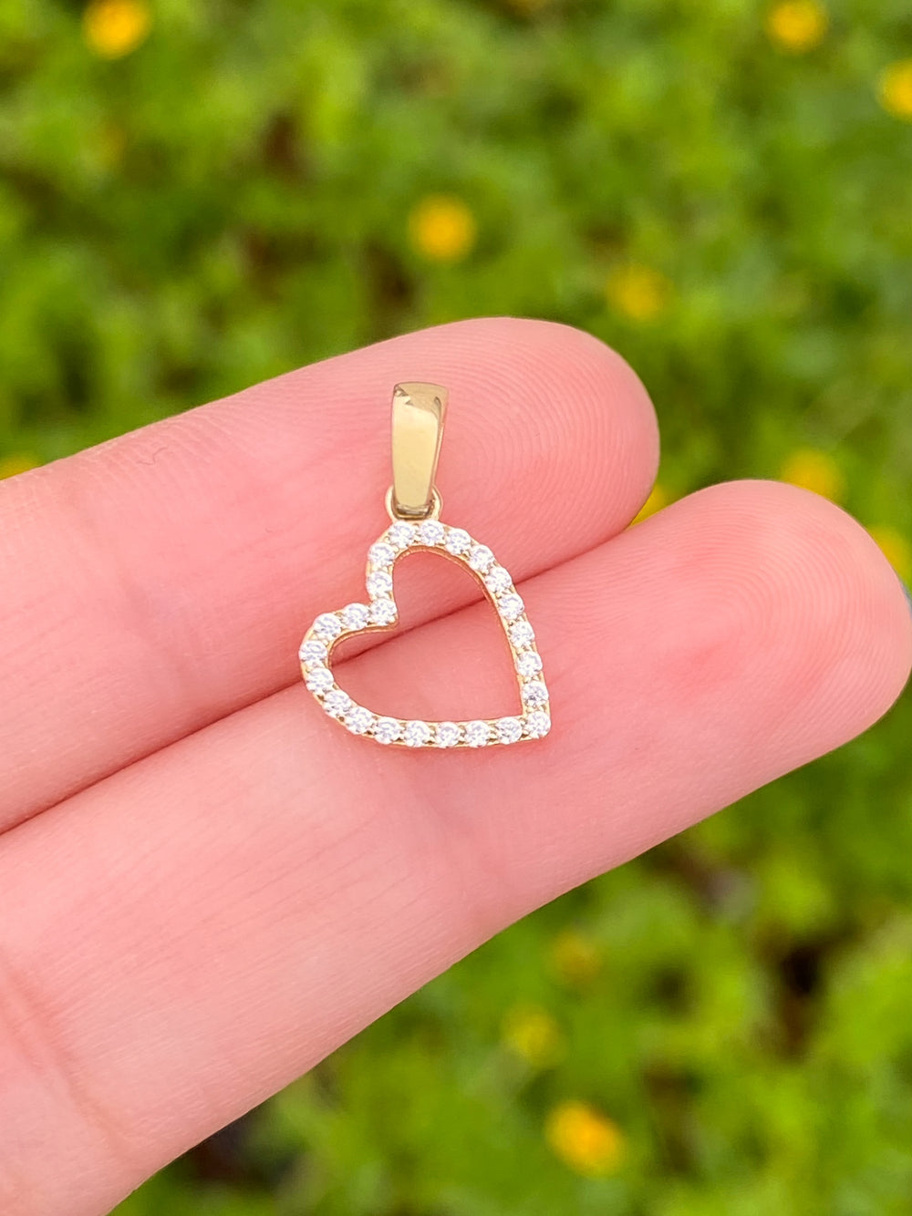 Dije Contorno Corazón Oro 14k