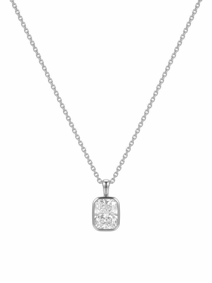 Collar Con Dije Zirconia Rectangular