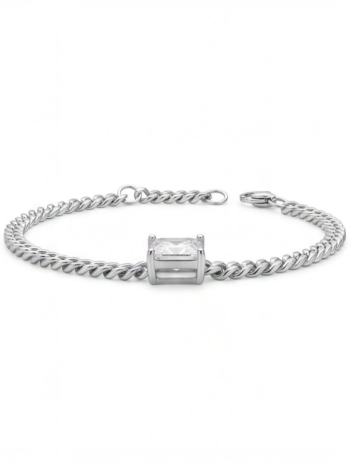 Pulsera Eslabones Moissanita Corte Princessa 1 CT