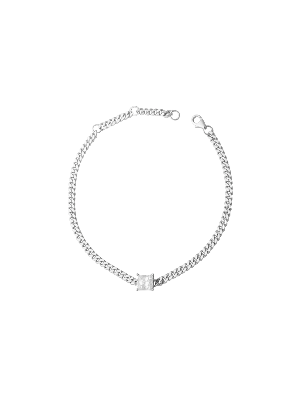 Pulsera Eslabones Moissanita Corte Princessa 1 CT