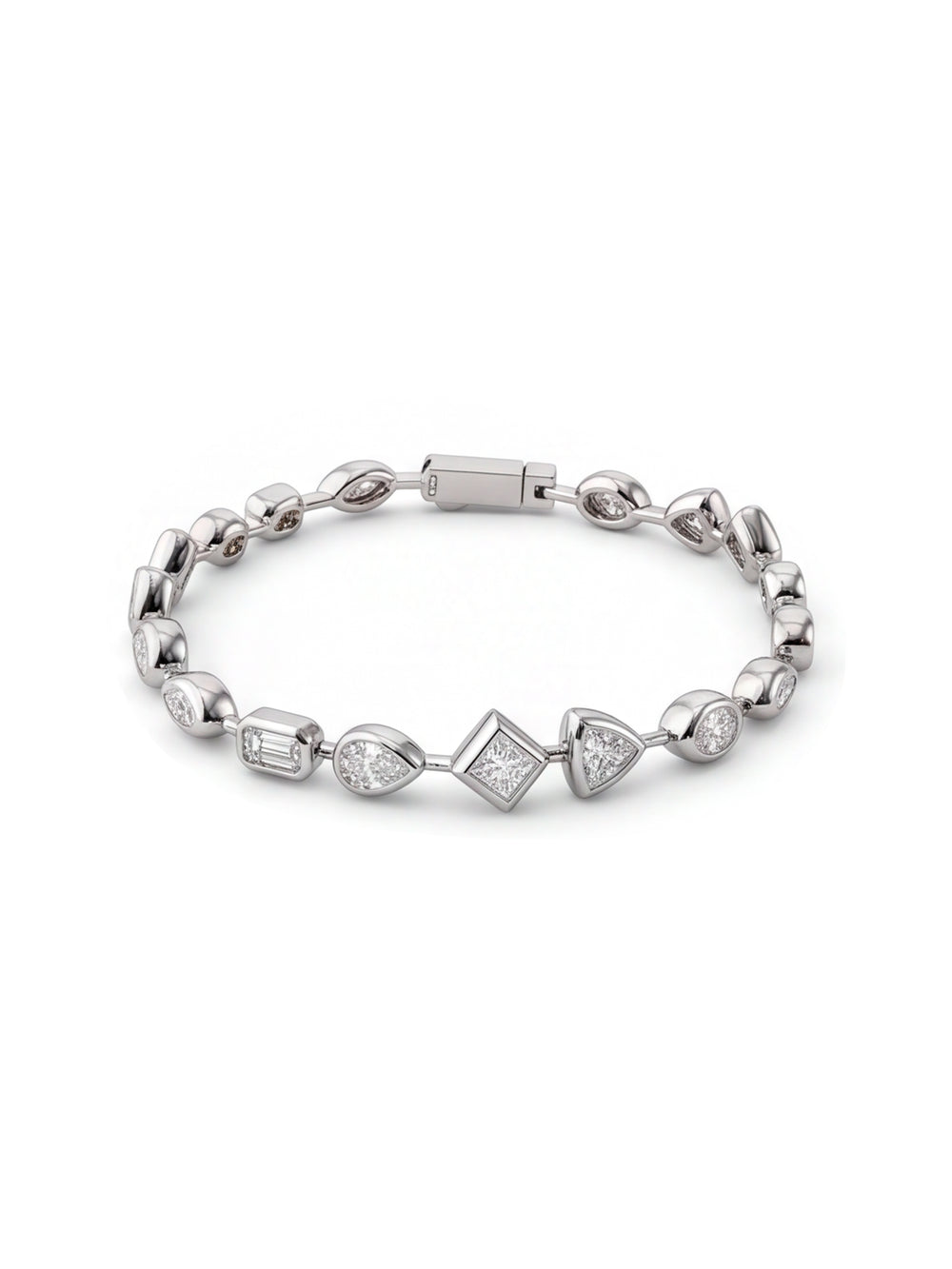 Pulsera Moissanita Cortes Mixtos