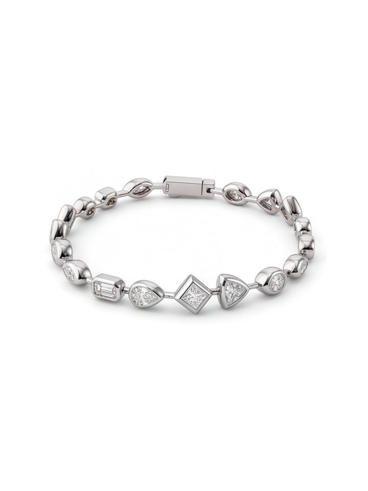 Pulsera Moissanita Cortes Mixtos