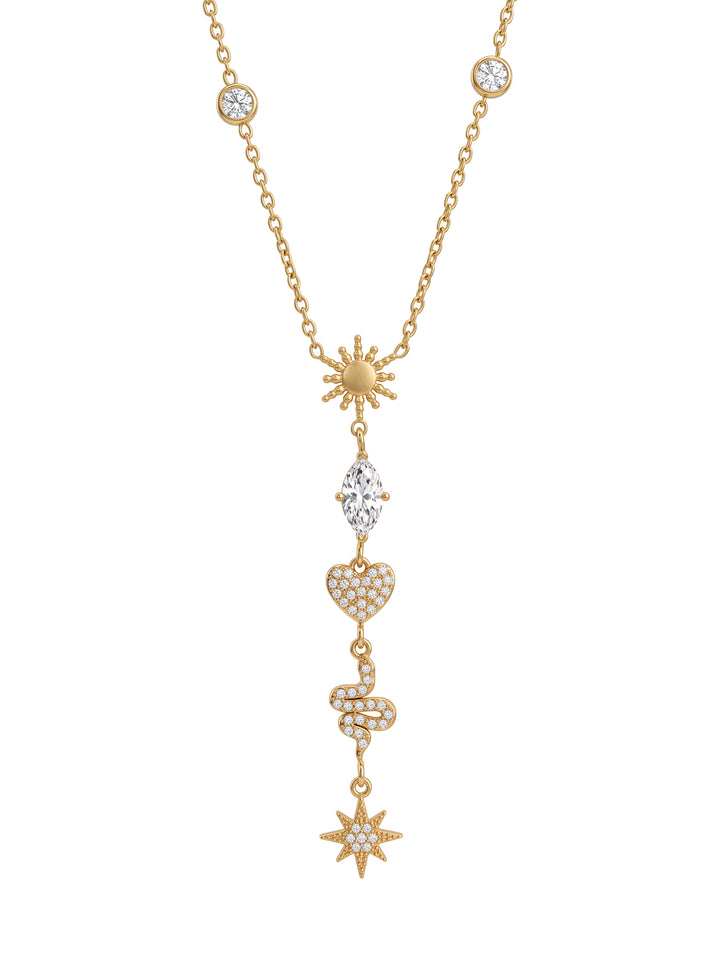 Collar Corbatin Con Sol, Corazon Y Serpiente