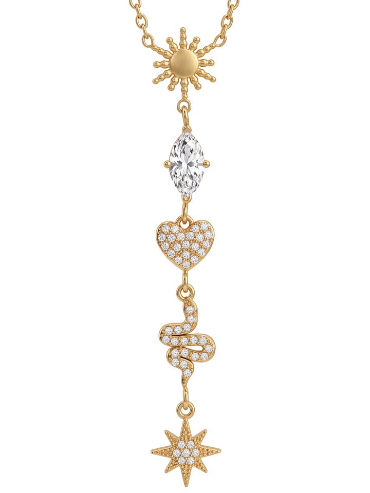 Collar Corbatin Con Sol, Corazon Y Serpiente
