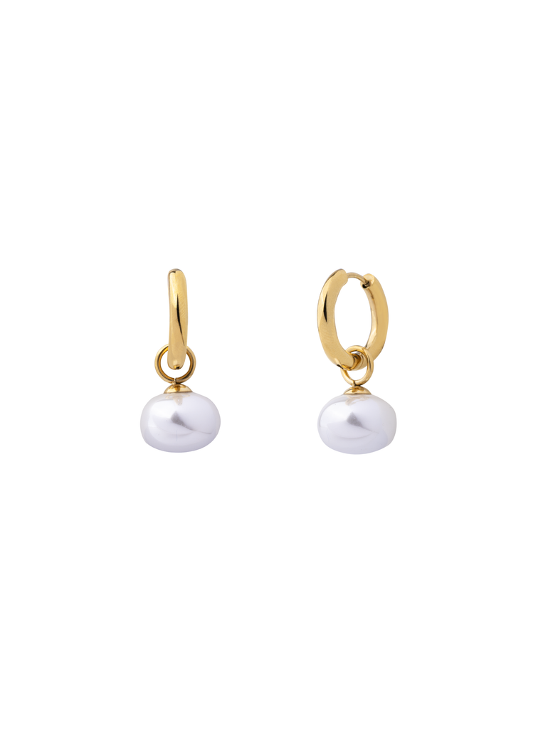 Par Arracada Con Dije Perla 2 en 1