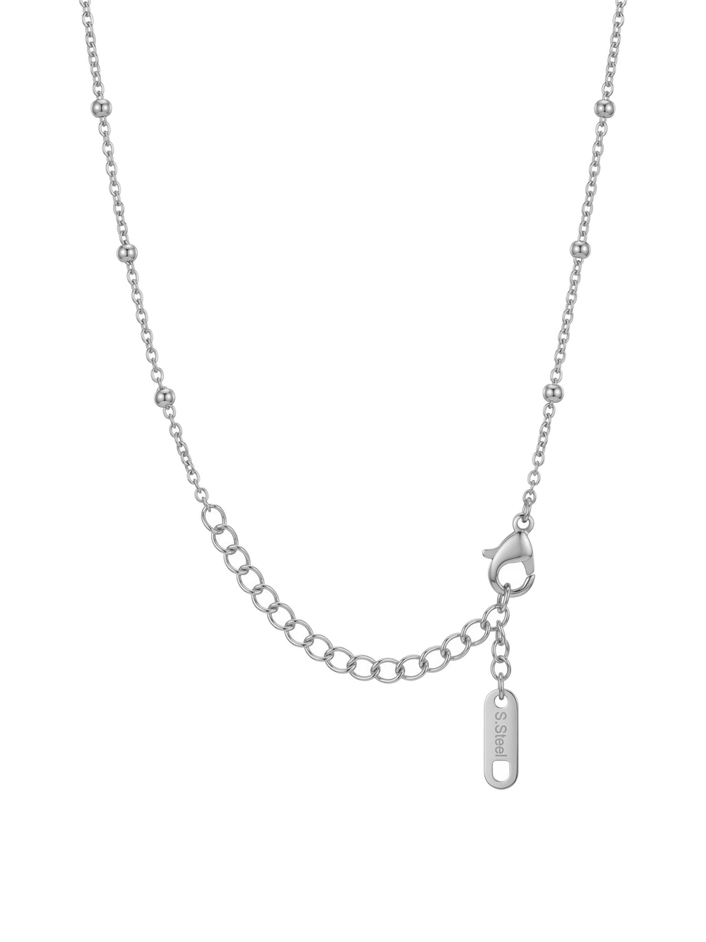 Collar Ovalos Con Zirconias Plateado