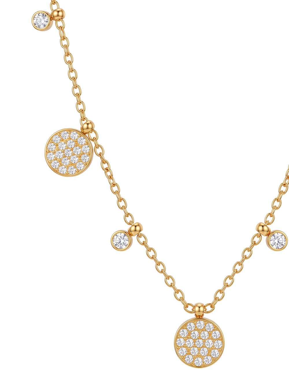 Collar Con Circulos Zirconias Colgantes