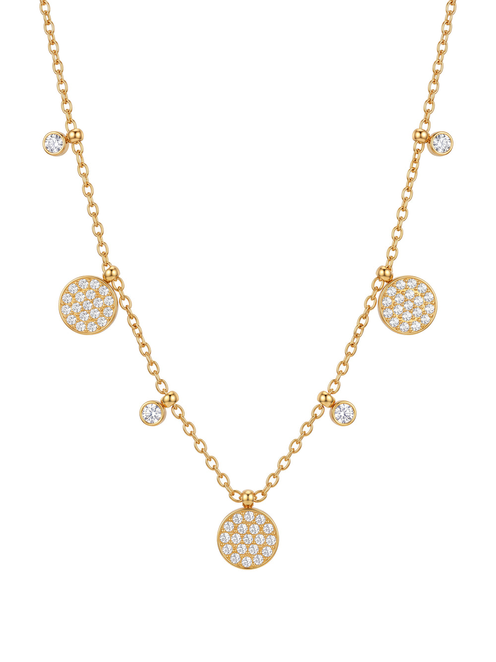 Collar Con Circulos Zirconias Colgantes