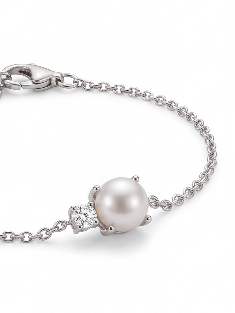 Pulsera Con Perla Y Zirconia