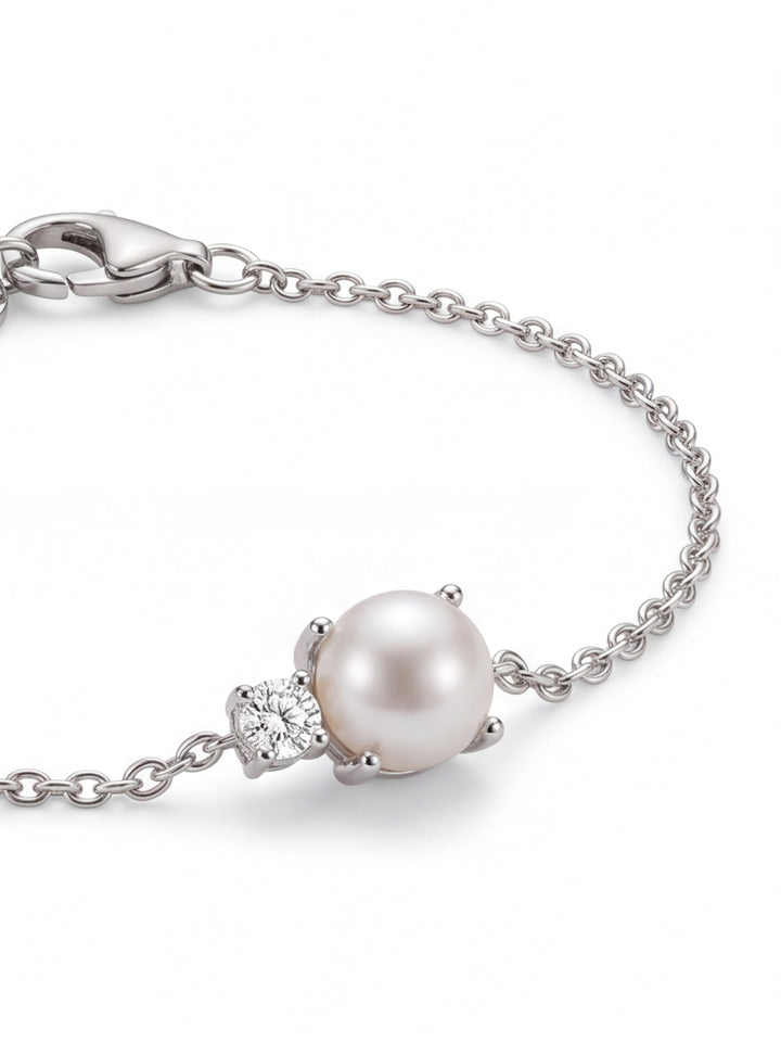 Pulsera Con Perla Y Zirconia