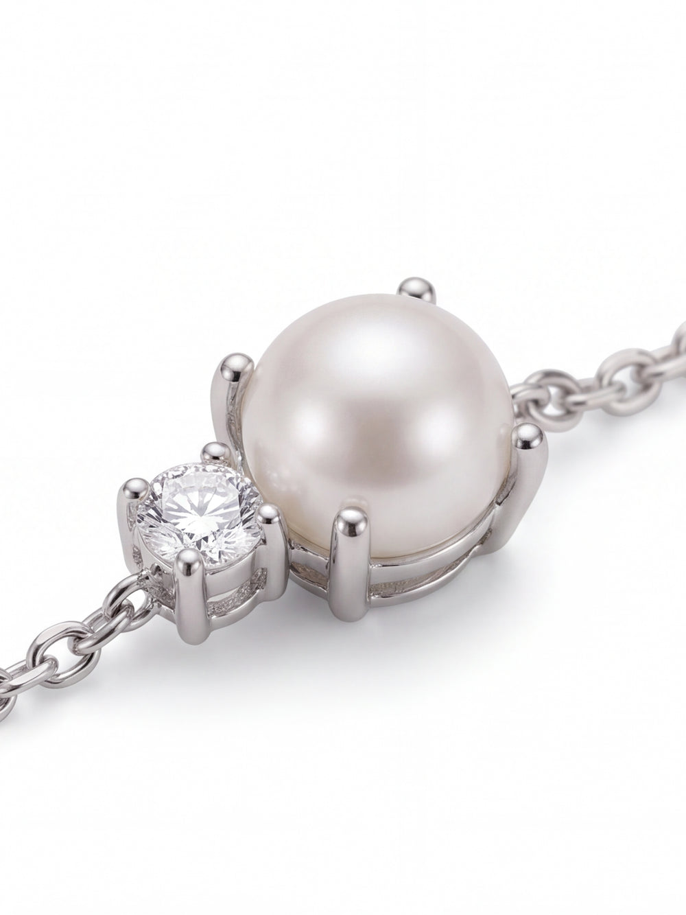 Pulsera Con Perla Y Zirconia