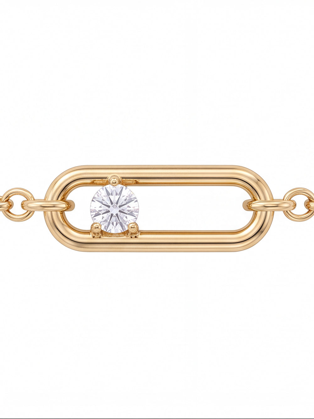 Pulsera Eslabones Dije Rectangular Con Zirconia