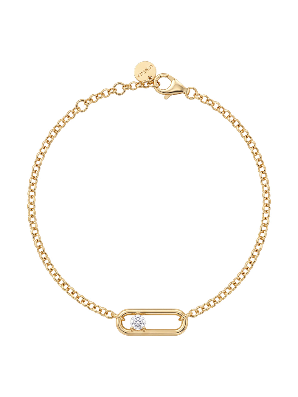 Pulsera Eslabones Dije Rectangular Con Zirconia