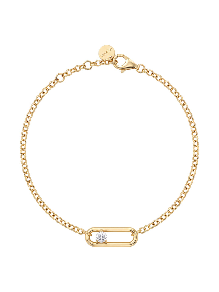 Pulsera Eslabones Dije Rectangular Con Zirconia