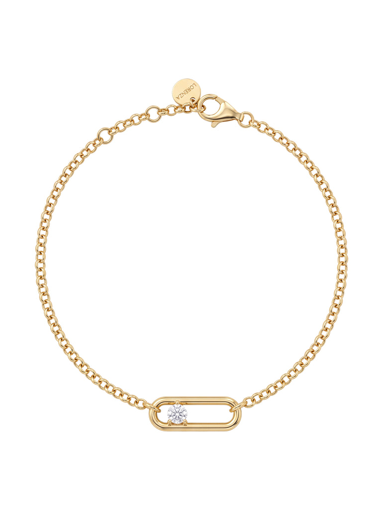 Pulsera Eslabones Dije Rectangular Con Zirconia
