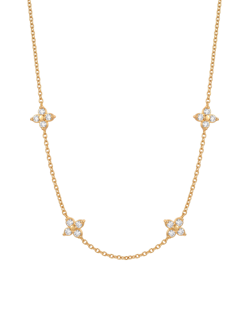 Collar Con Treboles Cuatro Hojas