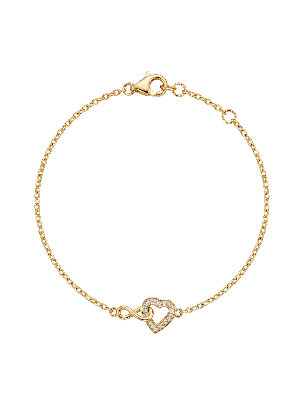 Pulsera Infinito Y Corazon Con Zirconias