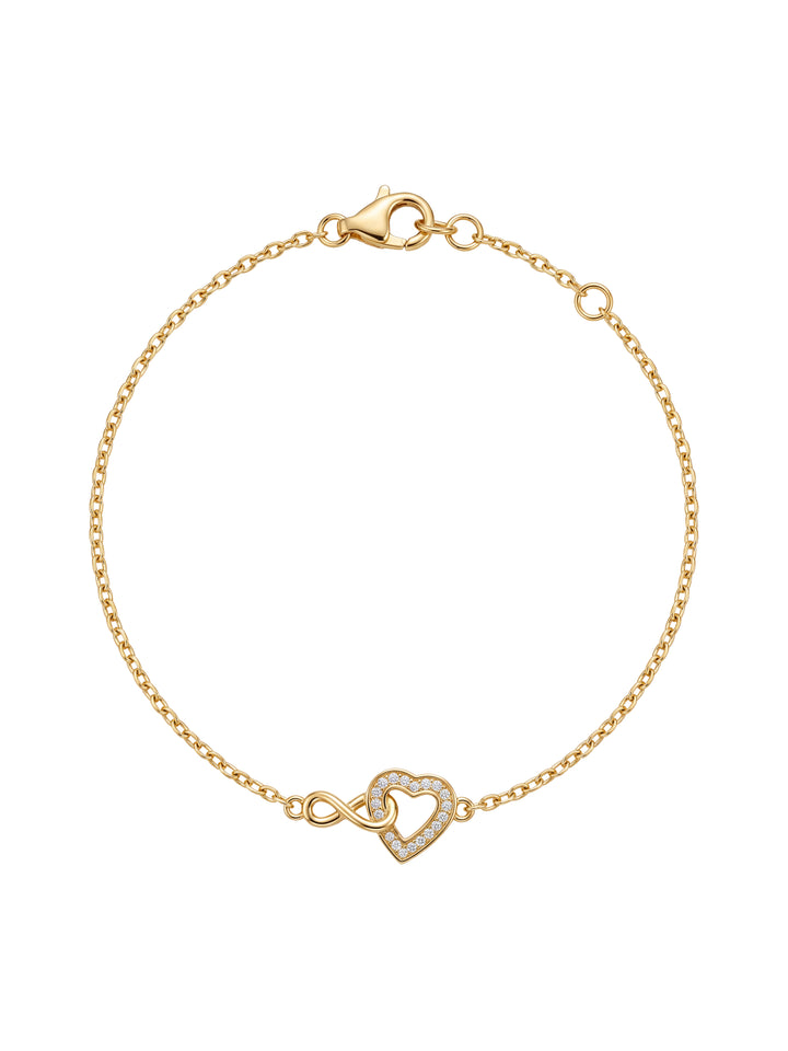 Pulsera Infinito Y Corazon Con Zirconias
