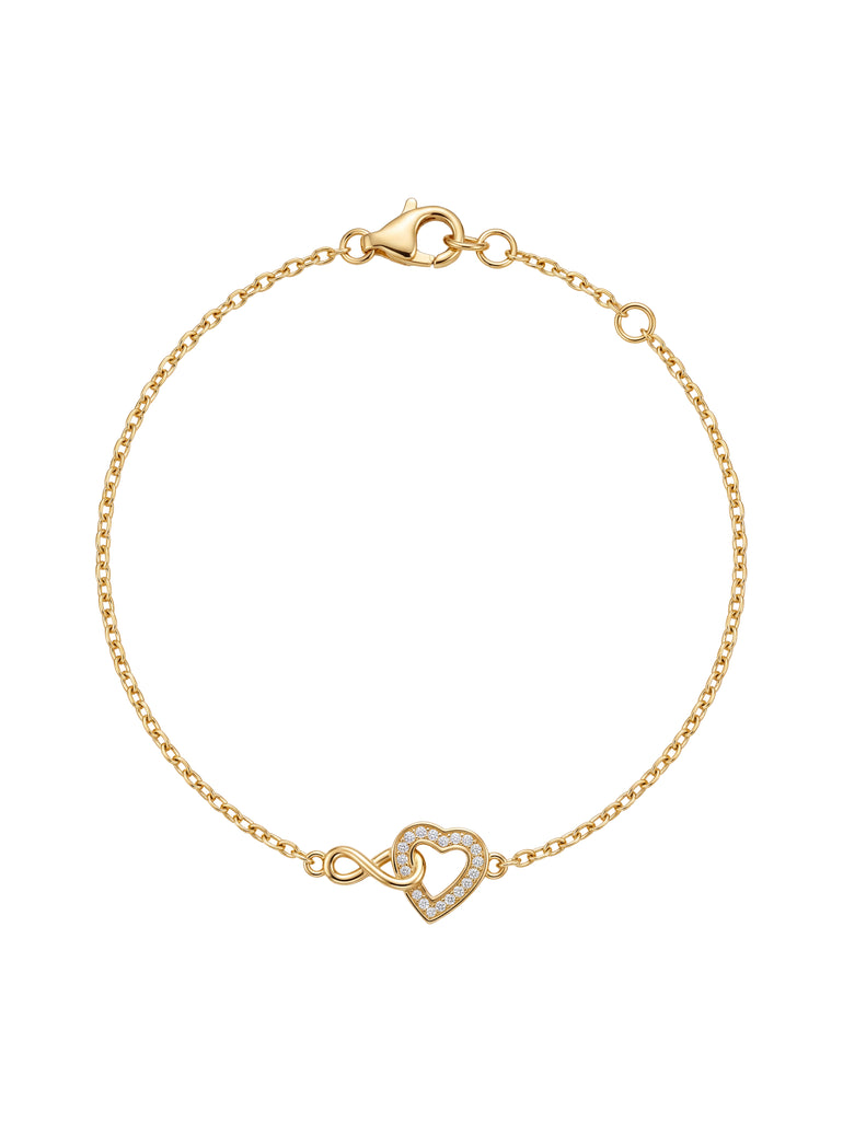 Pulsera Infinito Y Corazon Con Zirconias