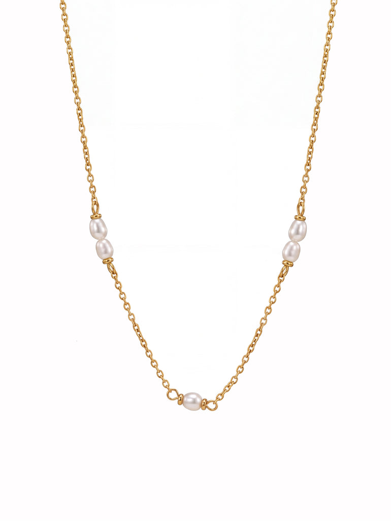Collar Con Perlas Intercaladas