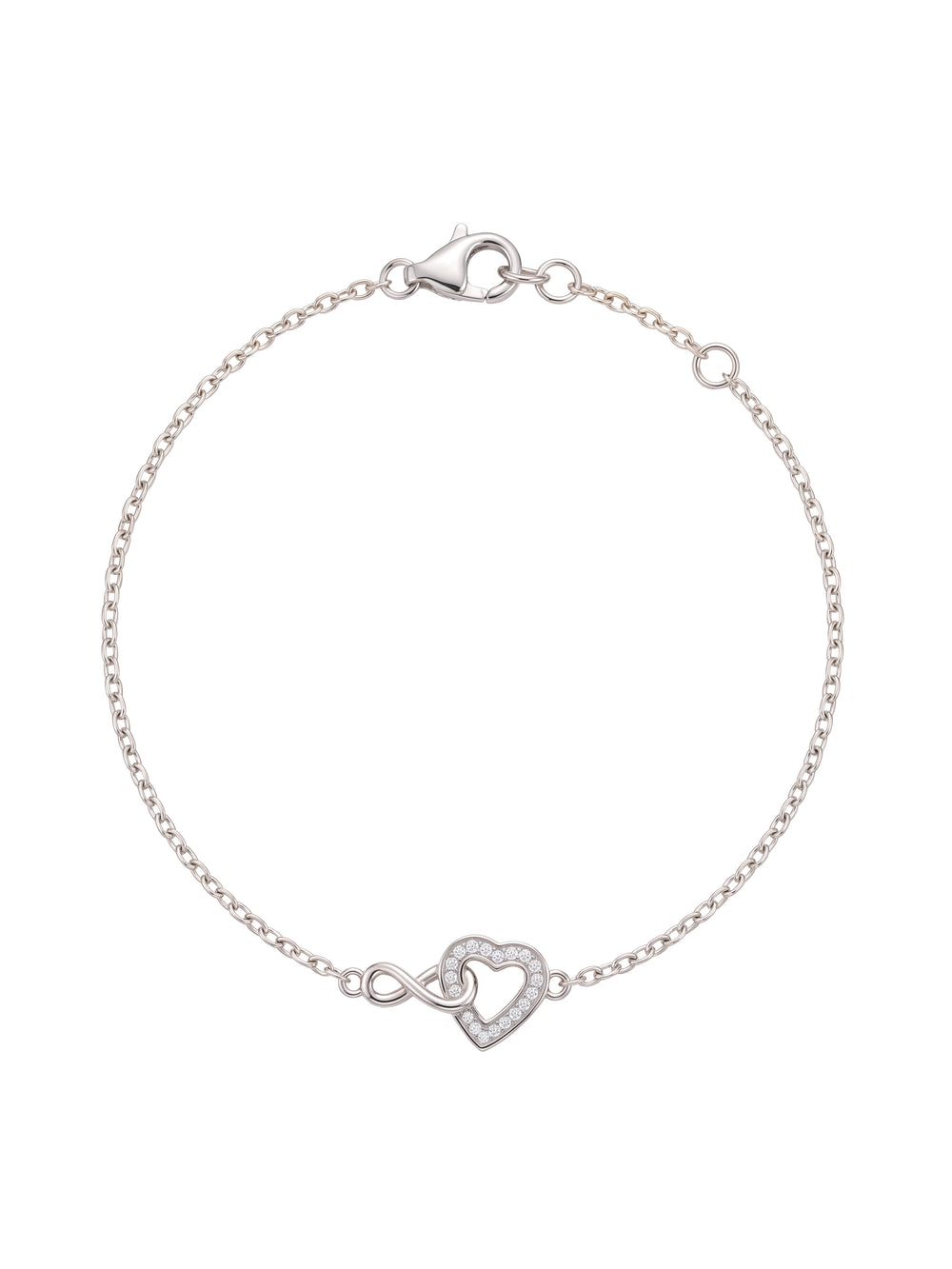 Pulsera Infinito Y Corazon Con Zirconias