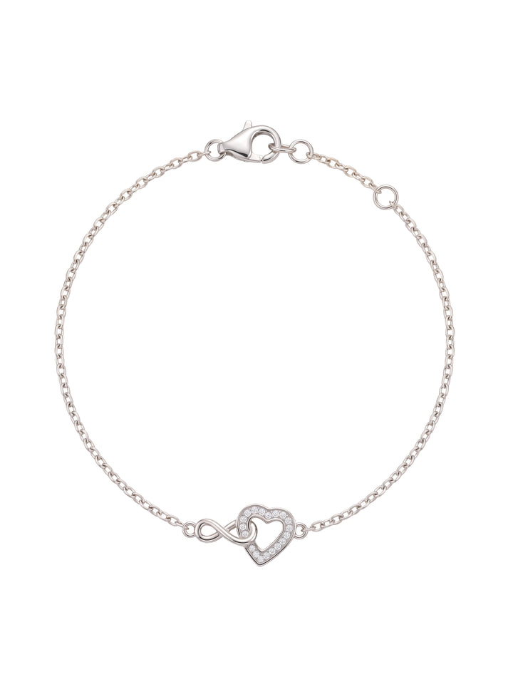 Pulsera Infinito Y Corazon Con Zirconias