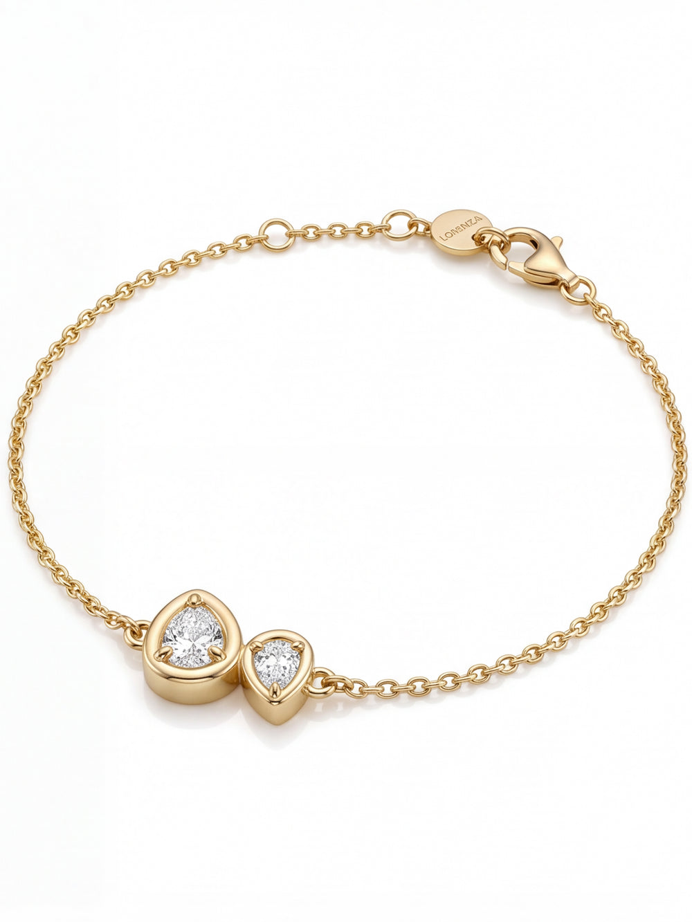 Pulsera Con Doble Gota Zirconias