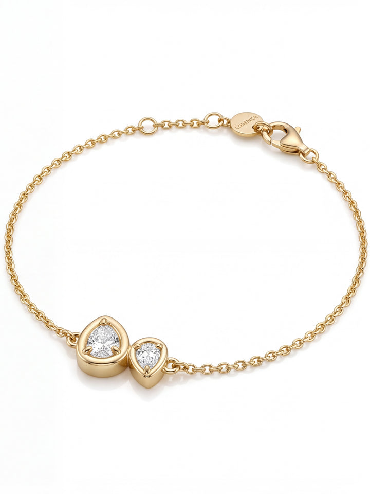 Pulsera Con Doble Gota Zirconias