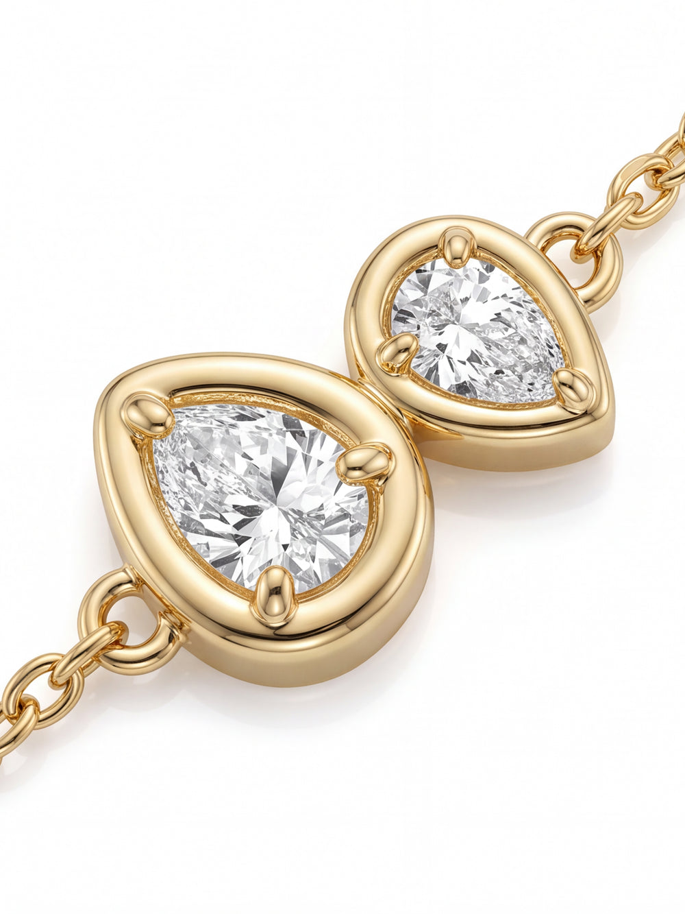 Pulsera Con Doble Gota Zirconias