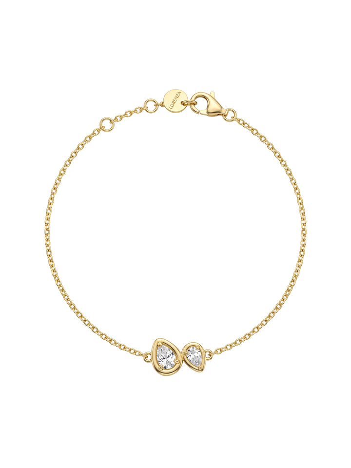 Pulsera Con Doble Gota Zirconias